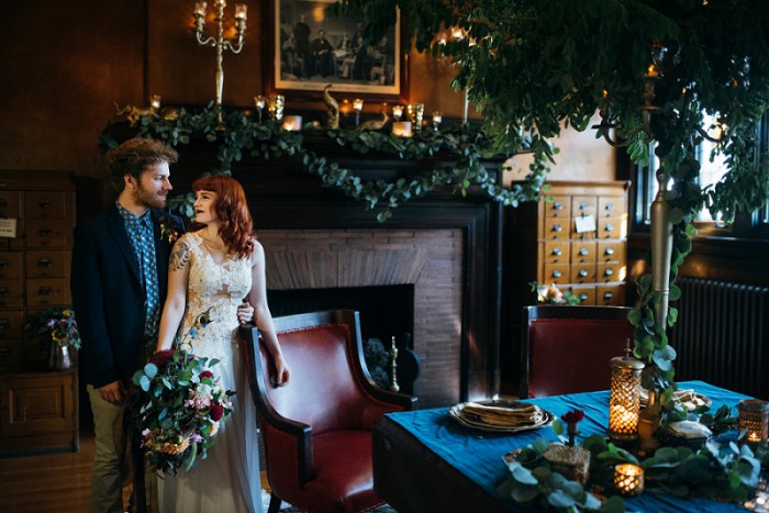 Copper & Jewel Tone Styled Shoot at Pittsburgh's Soldiers & Sailors by Mandy Fierens Photography Featured on Burgh Brides