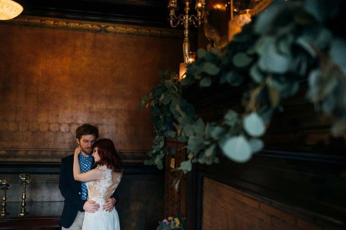 Copper & Jewel Tone Styled Shoot at Pittsburgh's Soldiers & Sailors by Mandy Fierens Photography Featured on Burgh Brides