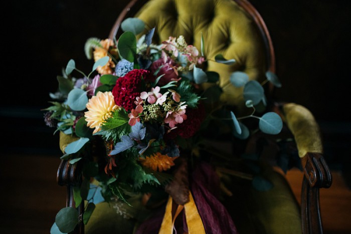 Copper & Jewel Tone Styled Shoot at Pittsburgh's Soldiers & Sailors by Mandy Fierens Photography Featured on Burgh Brides