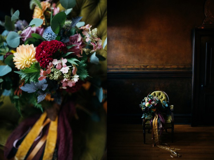 Copper & Jewel Tone Styled Shoot at Pittsburgh's Soldiers & Sailors by Mandy Fierens Photography Featured on Burgh Brides