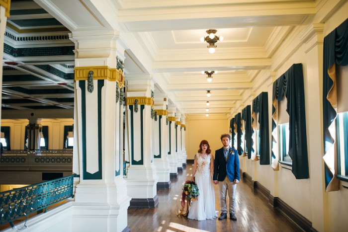 Copper & Jewel Tone Styled Shoot at Pittsburgh's Soldiers & Sailors by Mandy Fierens Photography Featured on Burgh Brides