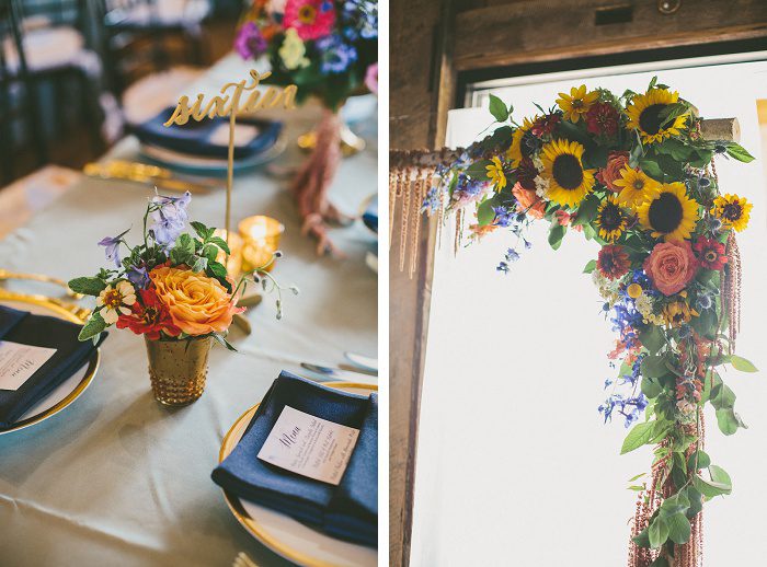 Colorful Sunflower Wedding from All Heart Photo & Video and Soiree by Souleret featured on Burgh Brides