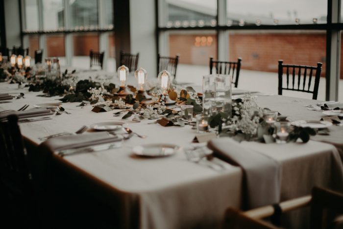 Industrial Wedding Ideas: White & Gray Industrial Wedding at the History Center from Rachel Rowland Photography featured on Burgh Brides