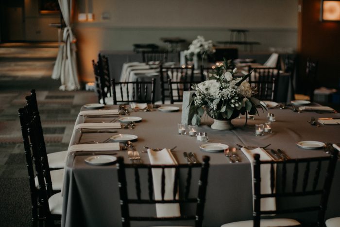 Industrial Wedding Ideas: White & Gray Industrial Wedding at the History Center from Rachel Rowland Photography featured on Burgh Brides