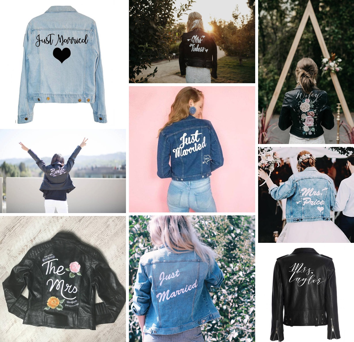 personalised wedding denim jacket