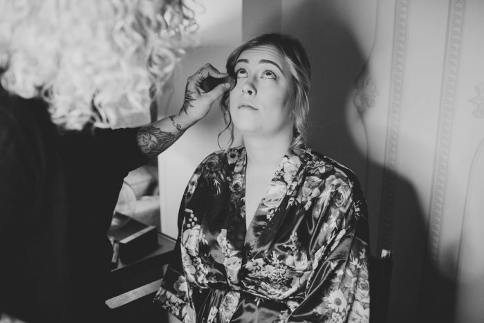 Bride Getting Ready: Small Eclectic Wedding at Smallman Galley from Caitlin Thomas Photography featured on Burgh Brides