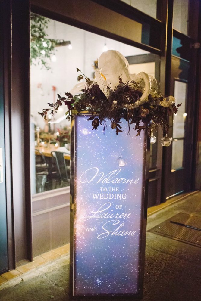 Wedding Welcome Sign: Small Eclectic Wedding at Smallman Galley from Caitlin Thomas Photography featured on Burgh Brides