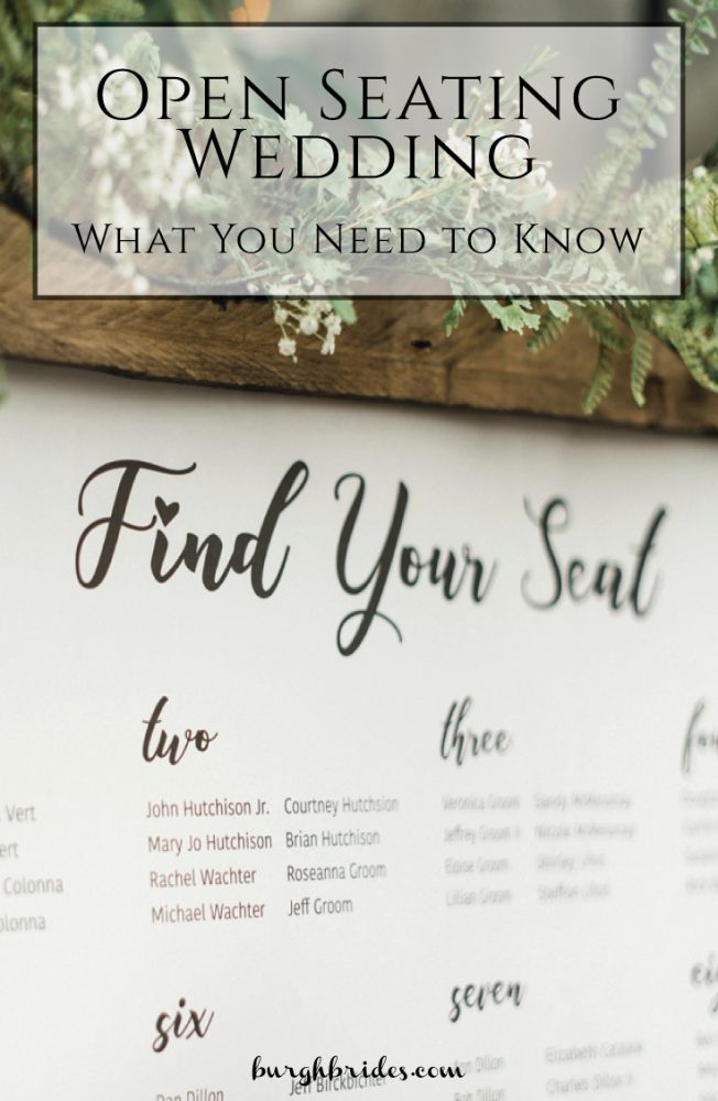 Consider an open seating wedding? Read this from Burgh Brides!