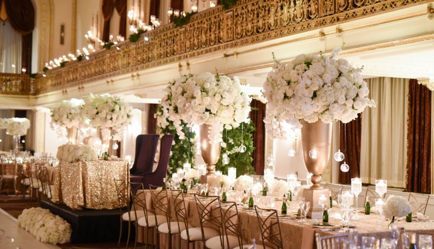 black tie wedding reception