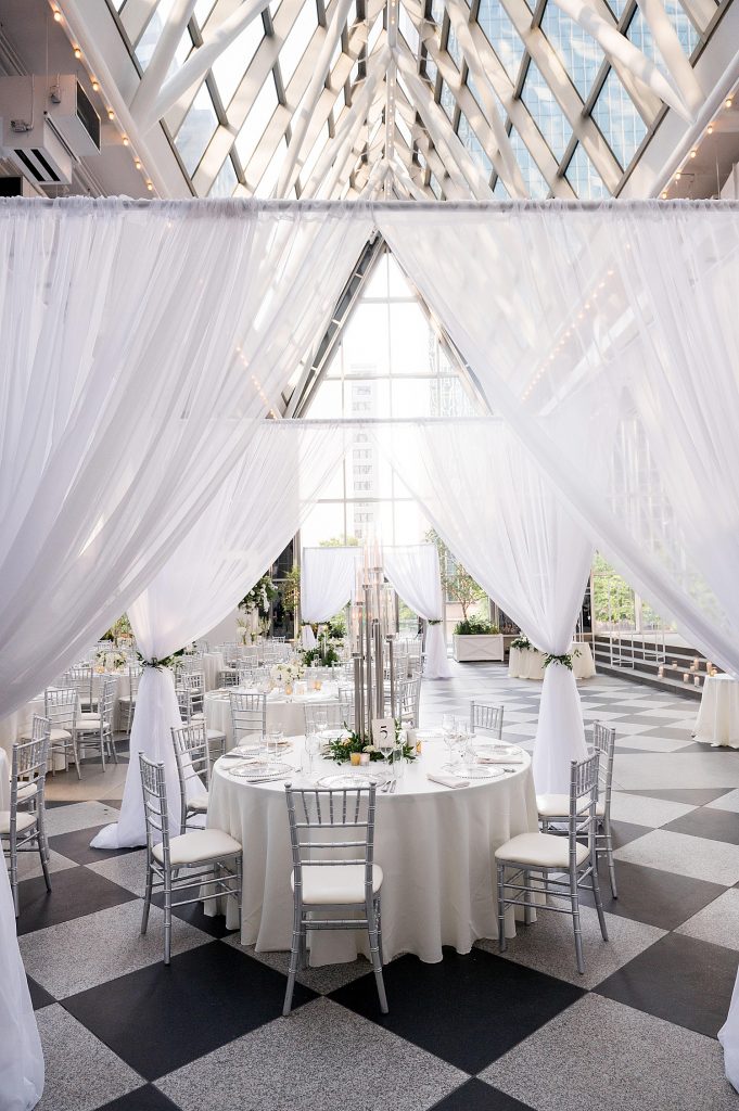 Modern Monochromatic Wedding at the Wintergarden at PPG Place. For more modern wedding ideas, visit burghbrides.com!