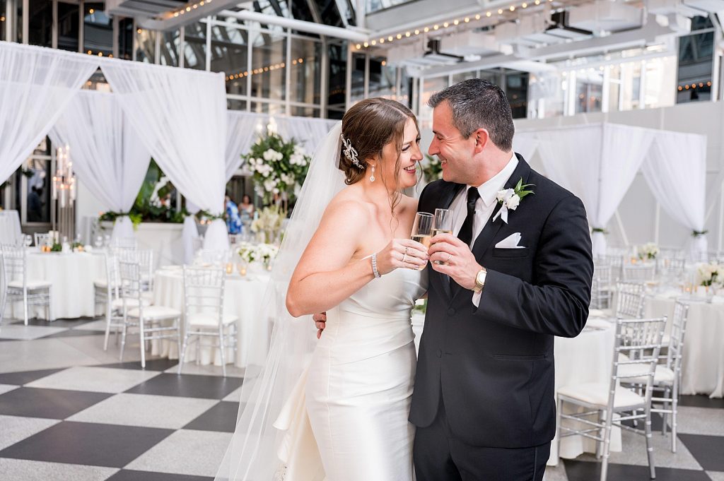 Modern Monochromatic Wedding at the Wintergarden at PPG Place. For more modern wedding ideas, visit burghbrides.com!
