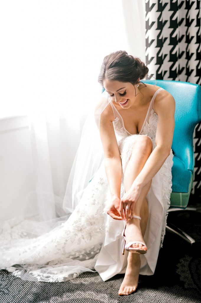 Floral Filled Energy Innovation Center Microwedding. For more small wedding ideas, visit burghbrides.com!