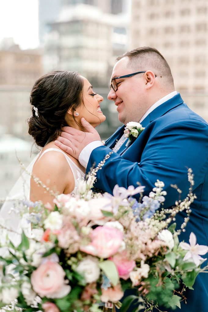 Floral Filled Energy Innovation Center Microwedding. For more small wedding ideas, visit burghbrides.com!