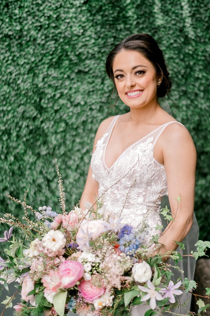 Floral Filled Energy Innovation Center Microwedding. For more small wedding ideas, visit burghbrides.com!