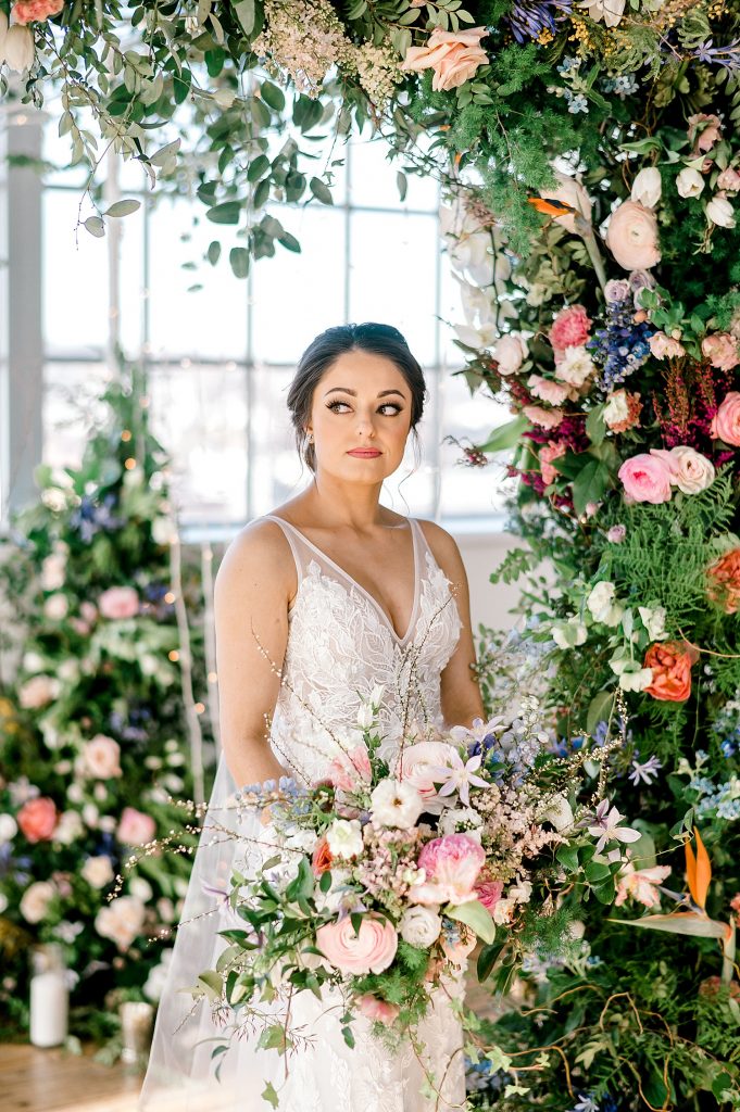 Floral Filled Energy Innovation Center Microwedding. For more small wedding ideas, visit burghbrides.com!