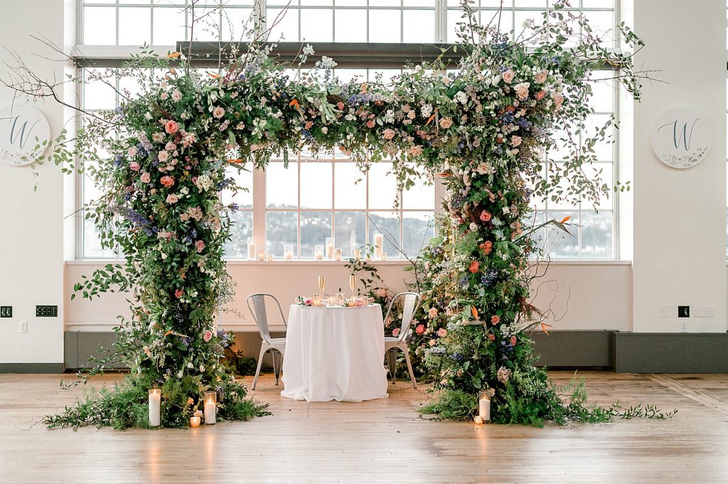 Floral Filled Energy Innovation Center Microwedding. For more small wedding ideas, visit burghbrides.com!