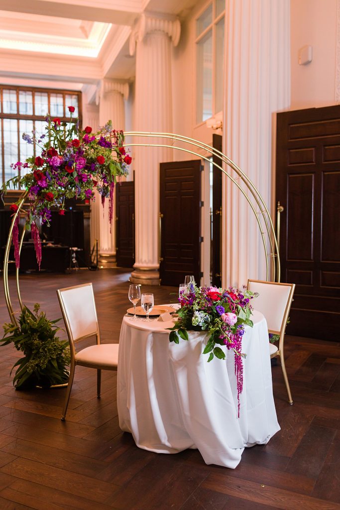 Pink & Purple Hotel Monaco Wedding. For more colorful wedding ideas, visit burghbrides.com!