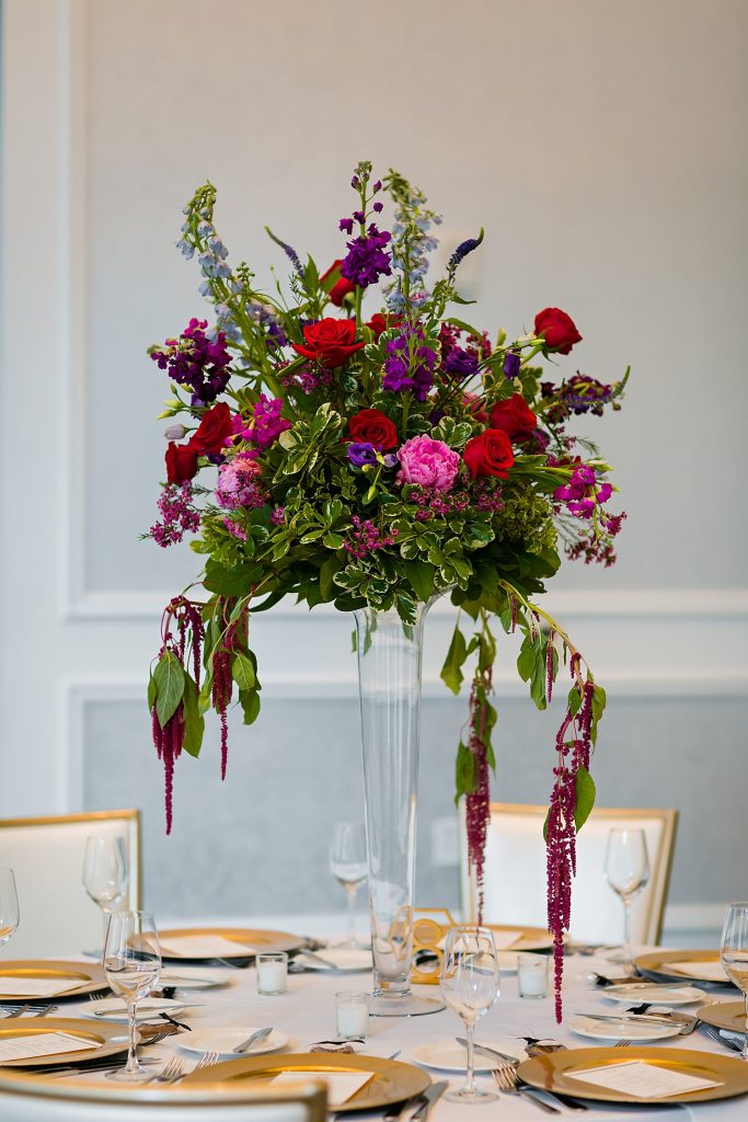 Pink & Purple Hotel Monaco Wedding. For more colorful wedding ideas, visit burghbrides.com!