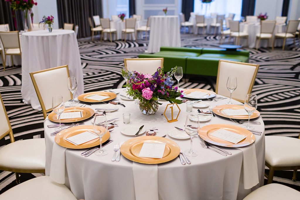 Pink & Purple Hotel Monaco Wedding. For more colorful wedding ideas, visit burghbrides.com!