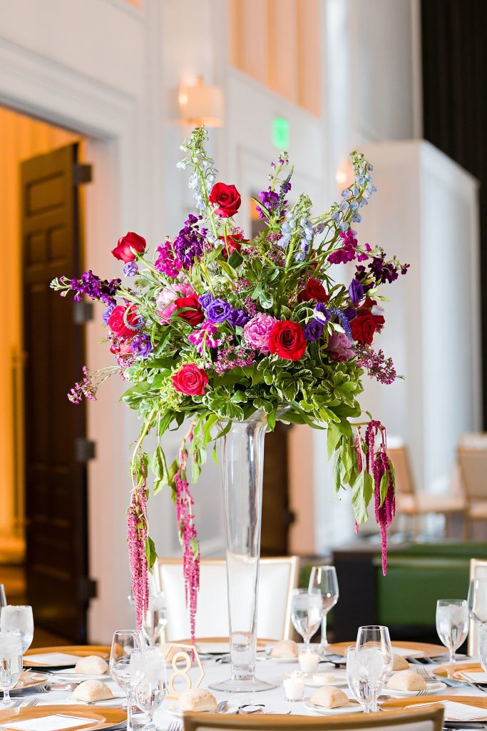 Pink & Purple Hotel Monaco Wedding. For more colorful wedding ideas, visit burghbrides.com!