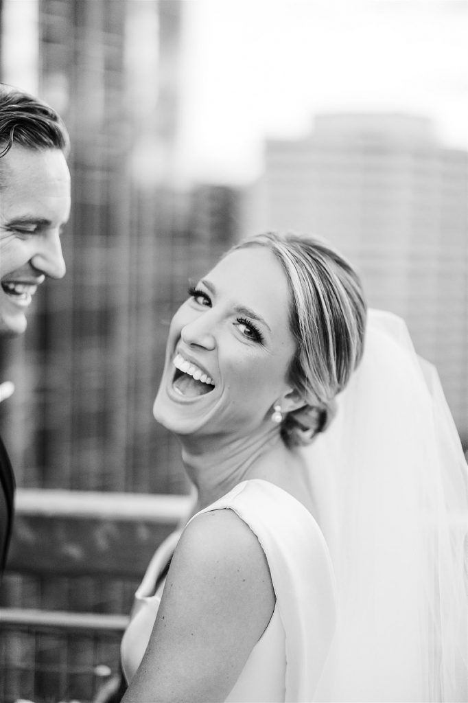 Timeless Personalized Wedding at PPG Wintergarden. For more black and white wedding ideas, visit burghbrides.com!