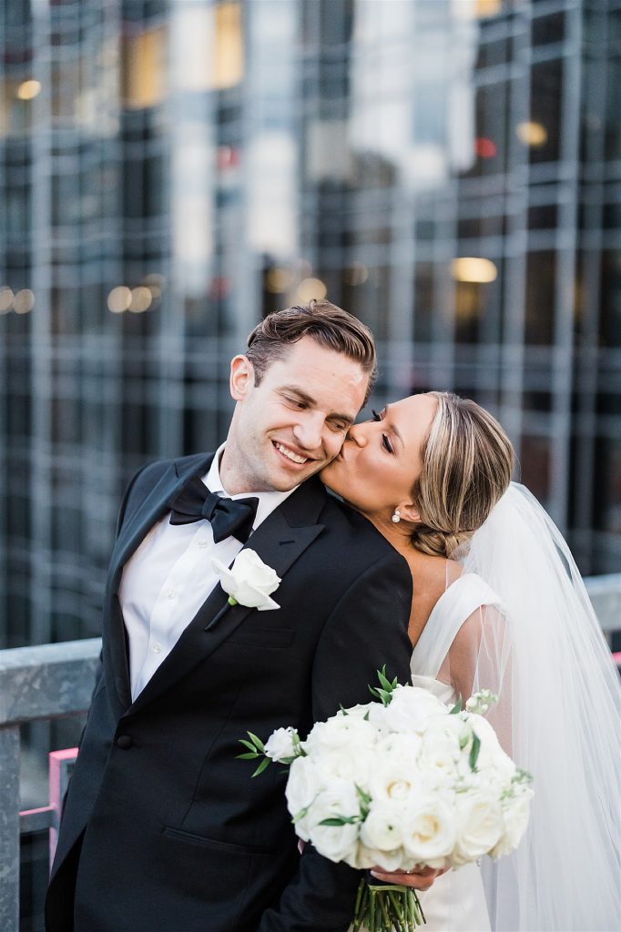 Timeless Personalized Wedding at PPG Wintergarden. For more black and white wedding ideas, visit burghbrides.com!