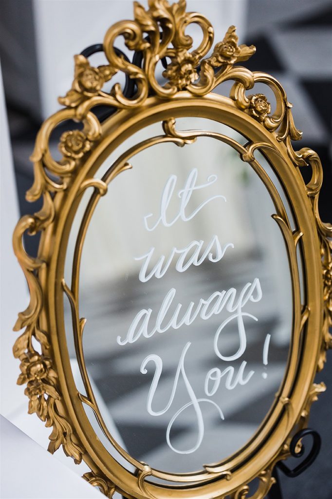 Timeless Personalized Wedding at PPG Wintergarden. For more black and white wedding ideas, visit burghbrides.com!