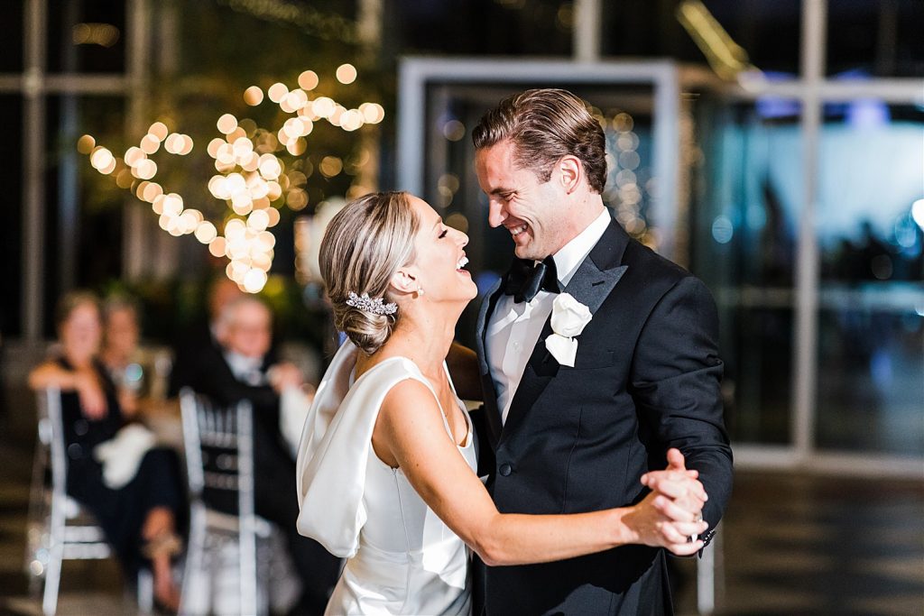 Timeless Personalized Wedding at PPG Wintergarden. For more black and white wedding ideas, visit burghbrides.com!