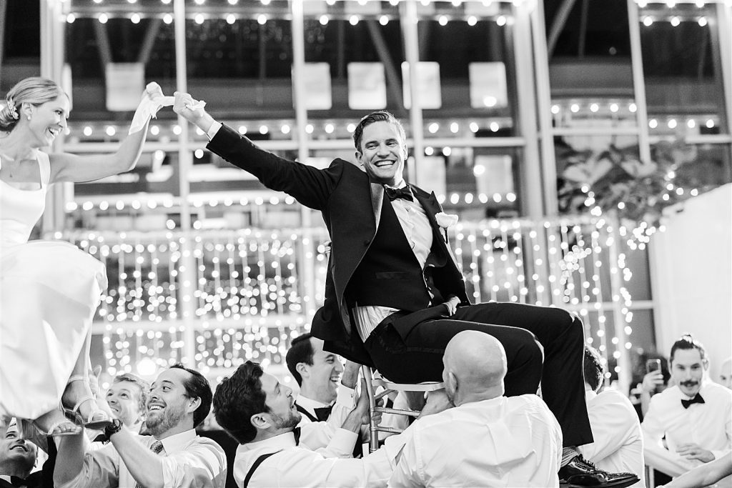Timeless Personalized Wedding at PPG Wintergarden. For more black and white wedding ideas, visit burghbrides.com!
