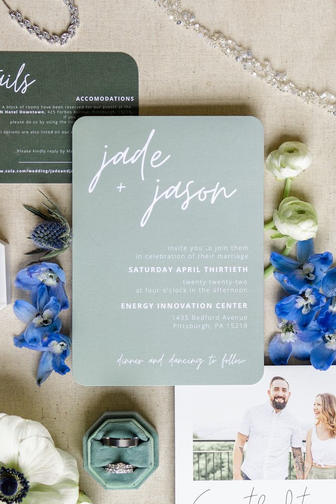 Sage Green & Dusty Blue Energy Innovation Center Wedding | Burgh Brides | Danielle Durbin Film & Photo