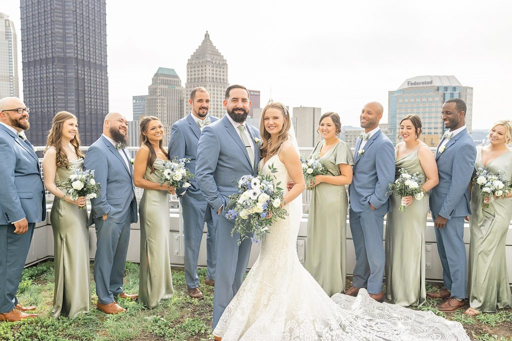 Sage Green & Dusty Blue Energy Innovation Center Wedding | Burgh Brides | Danielle Durbin Film & Photo